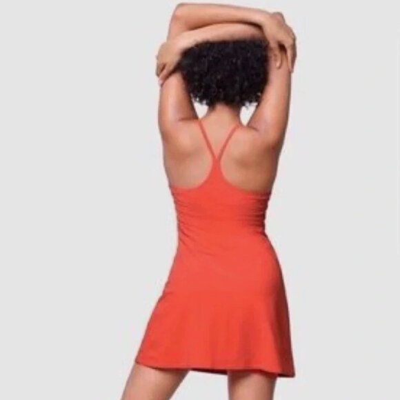 Outdoor Voices The Exercise Dress Sleeveless Mini Lined Stretch Orange Large - Picture 6 of 8
